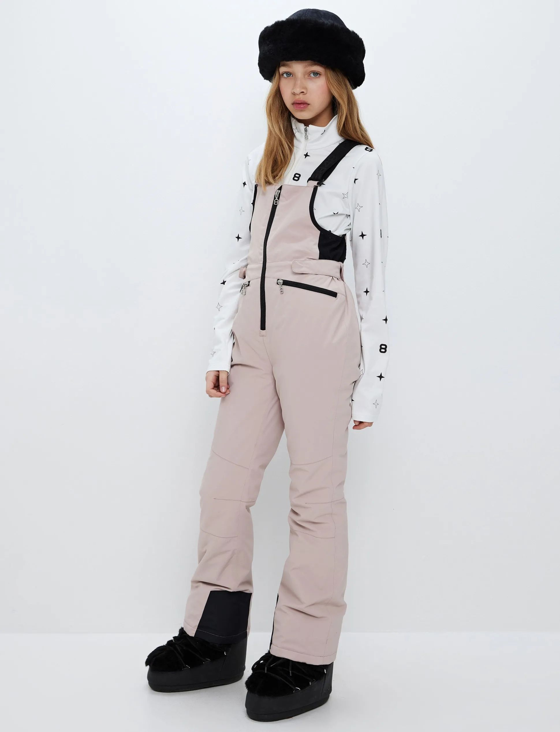 Ella JR Bib Pant - Powder Pink